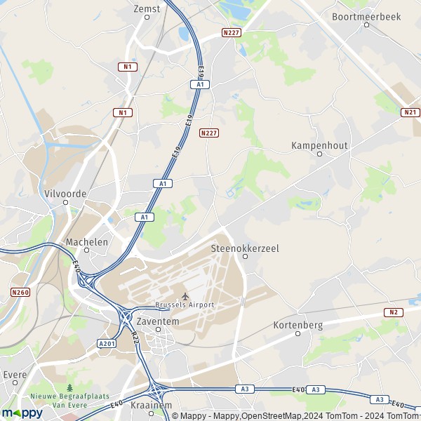 De kaart voor de stad 1820-1931 Steenokkerzeel