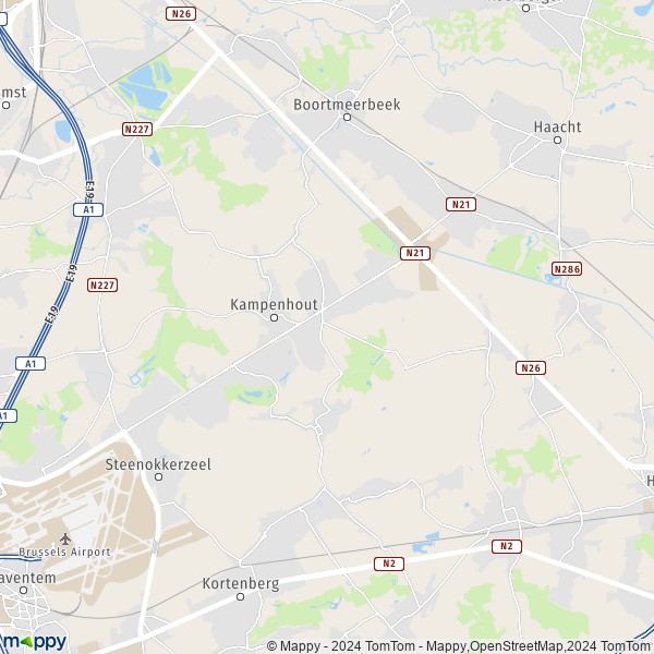 De kaart voor de stad 1910 Kampenhout