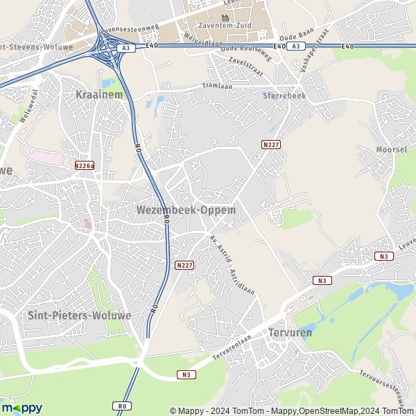 De kaart voor de stad 1970 Wezembeek-Oppem