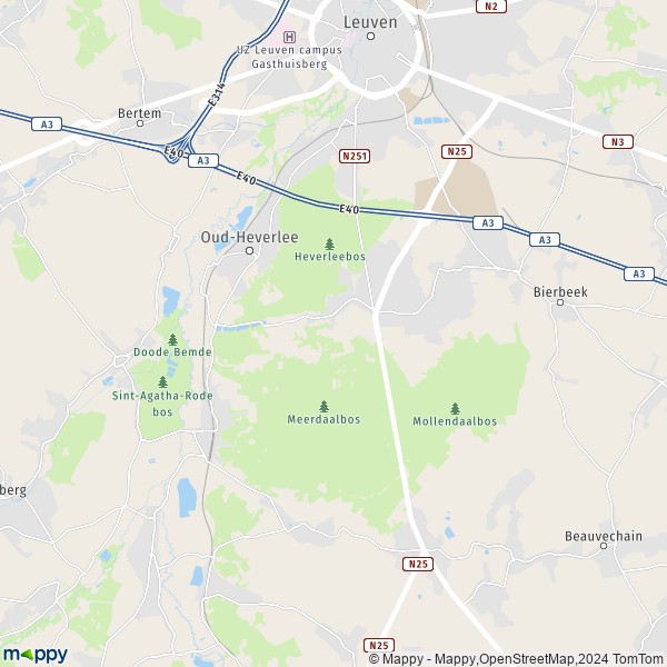 De kaart voor de stad 3050-3054 Oud-Heverlee