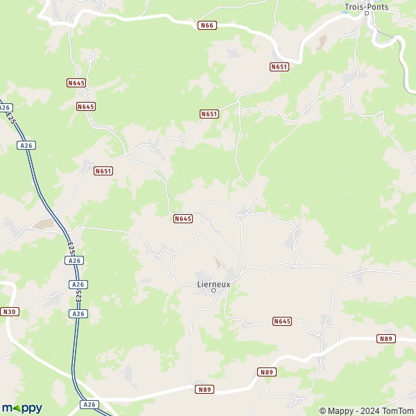 De kaart voor de stad 4990 Lierneux
