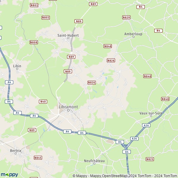 De kaart voor de stad 6800 Libramont-Chevigny