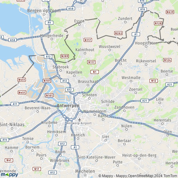 De kaart voor de Antwerpen