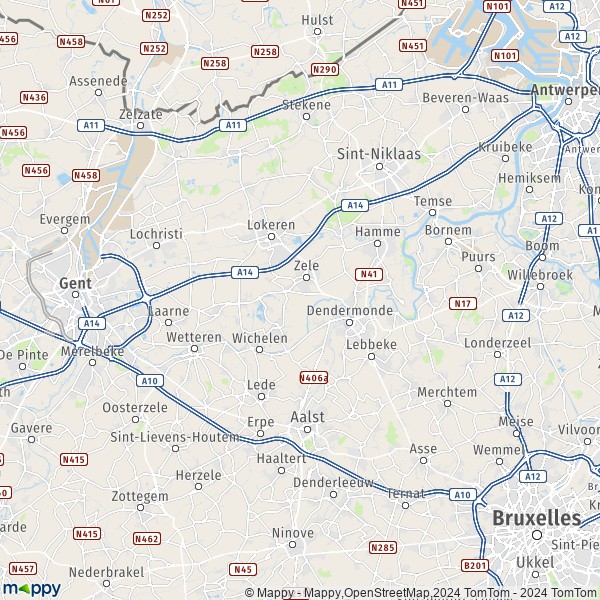 De kaart voor de Dendermonde